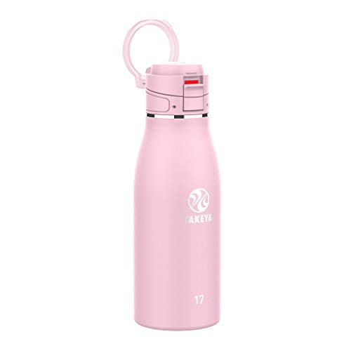 Takeya 885395522074 Traveler Insulated Stainless Steel Bottle, Flip Cap Blush 17oz
