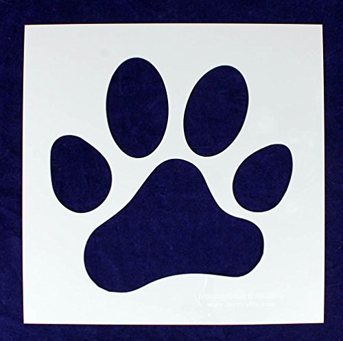 12.55 Inch Large Dog Paw Print Stencil -Mylar 1 Piece of 14 Mil - Painting/Crafts