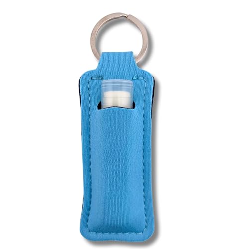 TINY SEED Gift Set: Variety 4-Pack Lip Balm: Strawberry Ice Pop, Pink Lemonade, Peaches & Cream, Sweet Watermelon. Limited Edition I Love Summer Collection. Includes Lip Balm Holder Keychain (Blue)