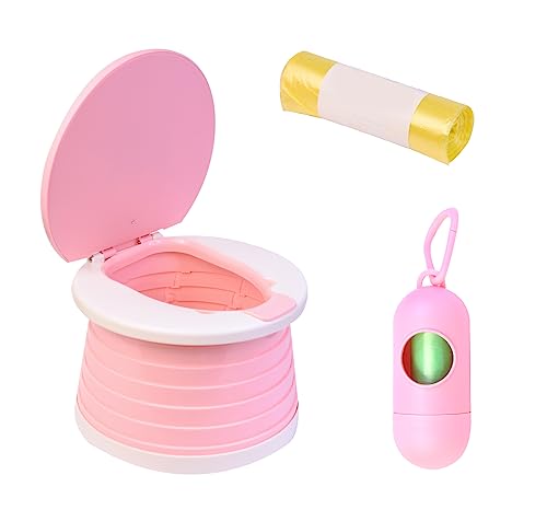 Gigentro Toddler Potty - Collapsible Training Seat For Toddlers - Portable Travel Toilet Trainer for Baby Boys and Girls 2 years and older - Pop Up Potties with Easy Clean for Outdoor Camping