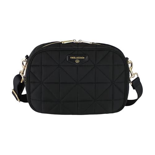 TWELVElittle Diaper Clutch 3.0 - Crossbody Diaperbag with Changing Pad, Detachable Pouch and Wipes Case. Machine Washable - Black