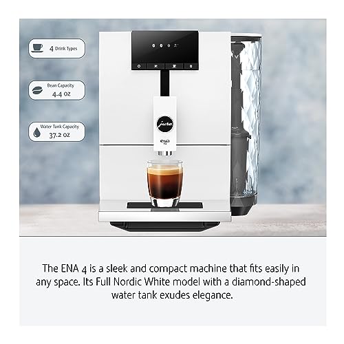 Jura ENA 4 Automatic Espresso Machine (Nordic White) with CLEARYL Smart+ Water Filtration
