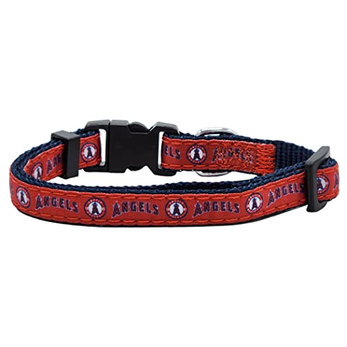 MLB CAT Collar Los Angeles Angels Satin Cat Collar Baseball Team Collar for Dogs & Cats. A Shiny & Colorful Cat Collar with Ringing Bell Pendant