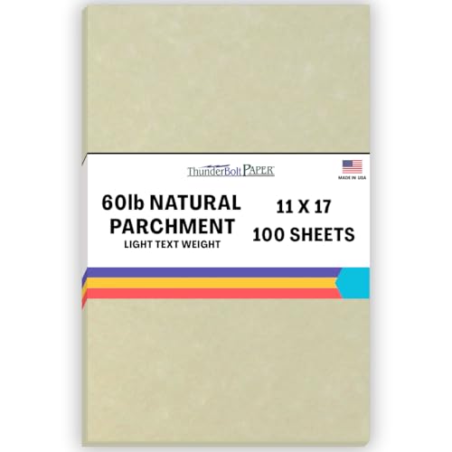 100 Natural Parchment 60# Text (=24# Bond) Paper Sheets