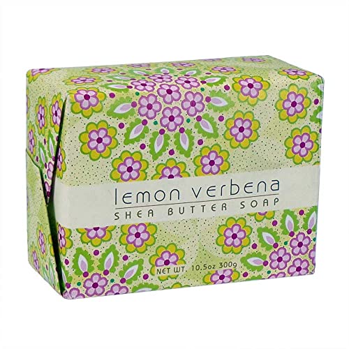 Greenwich Bay Trading Company Shea Butter Soaps with Essential Oils and Natural Extracts 10.5 ounce Block Soap Bar (Lemon Verbena)