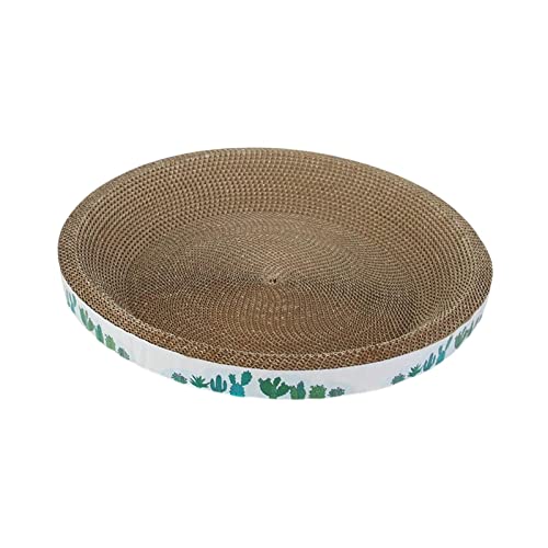 Bothyi Cat Scratcher Cardboard, Cat Scratch Pad Bowl Nest for Indoor Cats Grinding Claw, Cat Scratching Board Corrugated Lounge Cat Beds, Round Plant 43cm