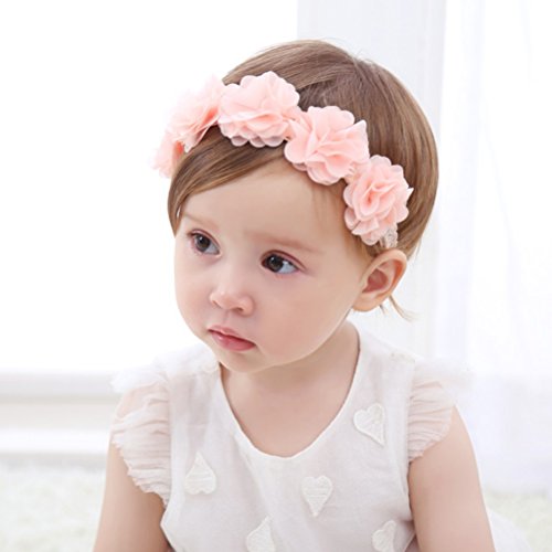 Baby Headbands Princess Peach Flower Crown Baby Girls Bow Cute Hair Accessories