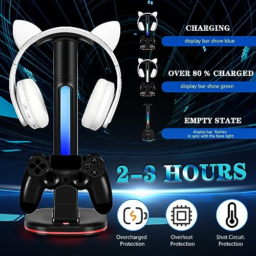 PS4 Controller Charger with RGB Headphone Stand