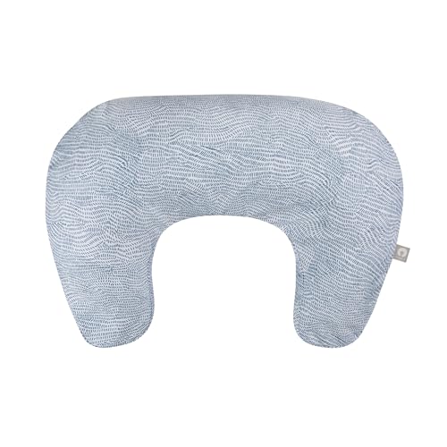 Boppy Nursing Pillow - Ergonomic Bottle & Breastfeeding Pillow with High, Firm, Large Area, Water-Repellent Cushion with Washable Cover; Baby Safety Alliance Verified - Blue Speckled Current