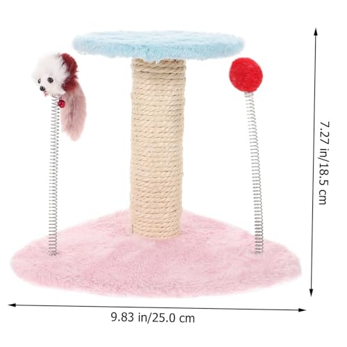balacoo 1pc Creative Triangular Base Cat Climbing Frame Fuzzy Design Fun Indoor Cat Toy for Exercise and Play Easy to Assemble