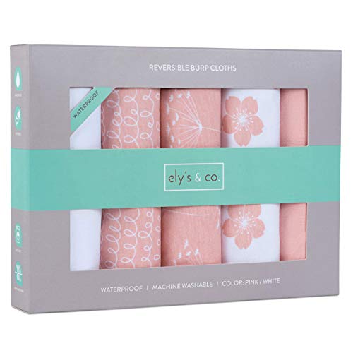 Ely's & Co. Baby Burp Cloth,Waterproof Reversible Jersey Cotton Large Burp Cloths, Cloth Diapers 20