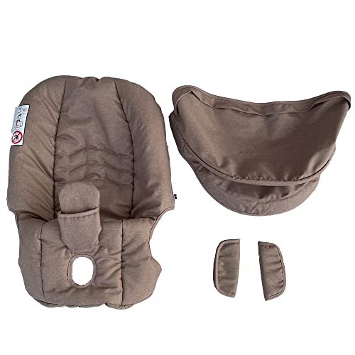 Seat Cushion Changing Kits Clothes, Sun Shade, Stroller Canopy Compatible with Doona Car Seat & Stroller (Brown)