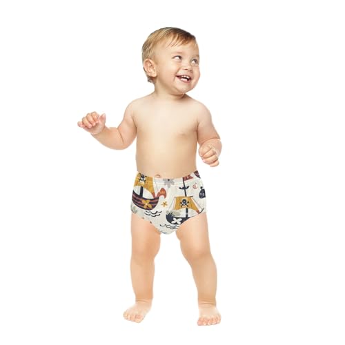 Toddler Training Pants, Pirate Ship2 Cotton Potty Training Underwear for Baby Boy Girl 3-Pack
