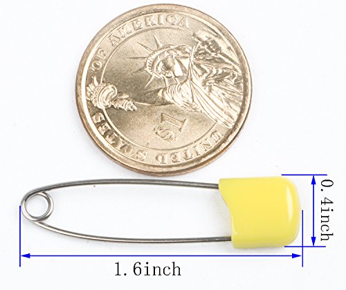 AnMiao Star 100 Pcs 7 Colors Plastic Head Safety Pin Safety Locking Baby Cloth Diaper Nappy Pins (1.6Inch Long)