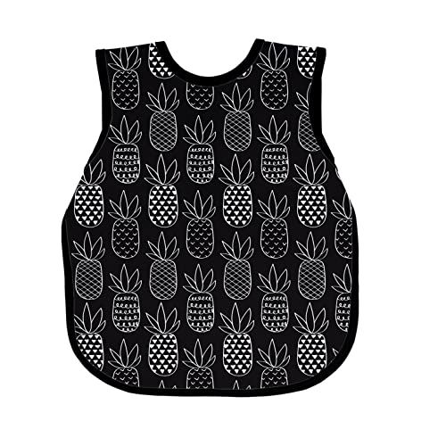 BapronBaby Pineapple Monochrome Bapron - No Neck Tie Safer Bib for Baby & Toddler - Soft Waterproof Stain Resistant - Machine Washable - Sz Preschool 3