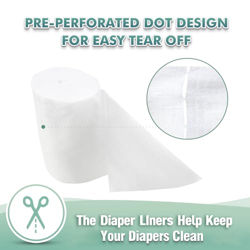 wegreeco Unscented Diaper Liners,Fragance Free and Chlorine Free