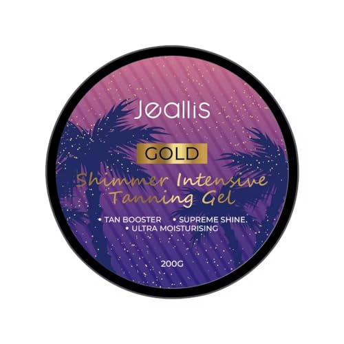 Jeallis Extreme Dark Intensive Tanning Luxe Gel, Tan Enhancer Carrot Gold Shimmer Tanning Gel For Outdoor Sun, Tanning Butter With Dark Carrot Sun Tanning Oil For Natural Faster Darker Tan Spf0 200ml