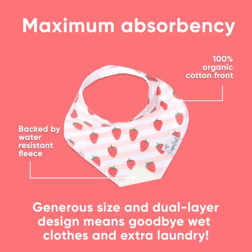 Copper Pearl 4 Pack Soft Cotton Baby Bibs for Drooling and Teething, Absorbent Drool Bibs for Baby Girl and Boy, Adjustable to Fit Newborns to Toddlers, Tons of Styles (Georgia)