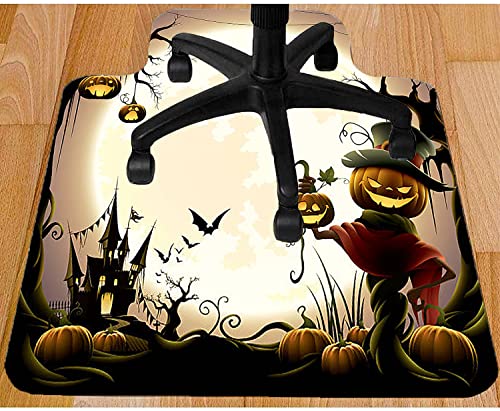 Halloween Office Desk Chair Mat with Lip, Halloween Style Pattern, Protects Hardwood Floor Under Desks, Mats for Office, Home and Gaming Floors, with Lip 48x36