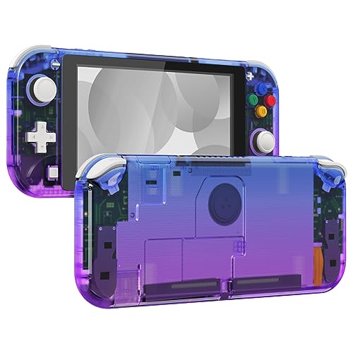 eXtremeRate Gradient Translucent Bluebell DIY Replacement Shell for Nintendo Switch Lite, NSL Handheld Controller Housing w/Screen Protector, Custom Case Cover for Nintendo Switch Lite