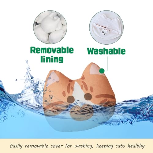 Interactive Catnip Toy for Indoor Cats – Refillable, Bite-Resistant, Handmade in Korea with Natural Catnip for Active Play & Exercise(Kkuji)
