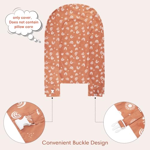XLSXEXCL Baby Lounger Cover for Newborn, Baby Nest Cover, Portable Baby Nest Sleeper Soft & Breathable Cotton Snuggle Me Lounger Infant Floor Seat Co-Sleeping Baby Registry Search (Rainbow Pattern)