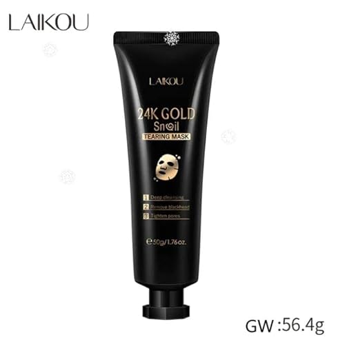 HMDABD Doll Face Skin Care Gold Foil Tear Off 50ml Hydrating Moisturizing Fine Pores Gold Foil Tear Off 50ml Hydrating Moisturizing Fine Pores50ml Facial Kits（Black