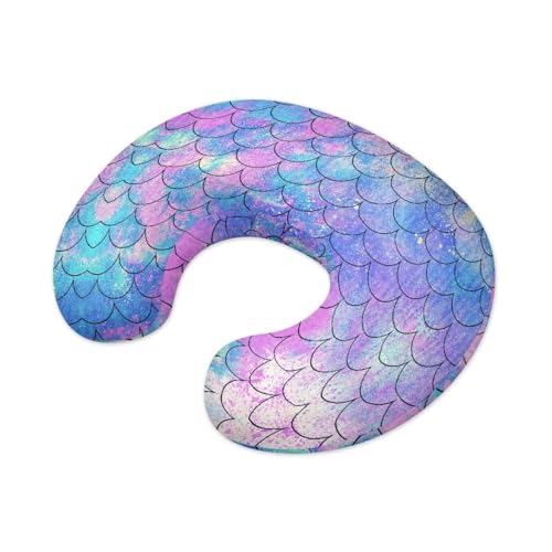 Panskyllis Mermaid Scale Nursing Pillow and Positioner Detachable Original Breastfeeding Newborn Nursing Pillow Case Stretchy Replaceable Head Support Protector Cushion Essentials with Hidden Zipper