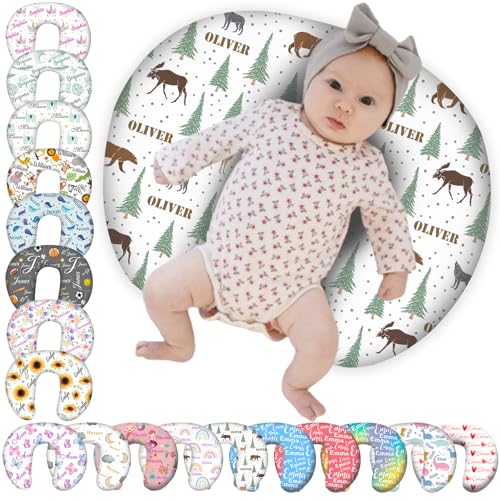 Baby Nursing Pillow Cover, Custom Personalized Breastfeeding Pillowcase with Name, Customized U-Shaped Removable Nursing Covers for Breastfeeding Pillows, Custom Gift for Infant Baby Boys and Girls