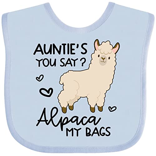 inktastic Auntie's You Say Alpaca My Bags Baby Bib Light Blue 3aaa0