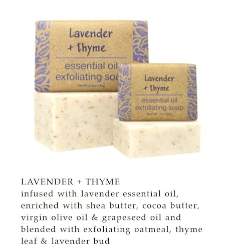 Greenwich Bay Trading Co, Lavender and Thyme Essential Oil Exfoliating Bath Bar Soap, Set of 2