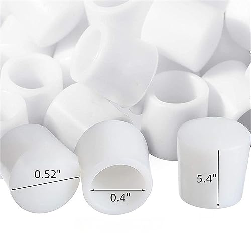 24 Pcs Premium Rubber Door Stop Stud Replacement Tips – Doorstopper Bumpers, Springe Hinge End Caps for Wall & Floor Protection – Universal Size (White)
