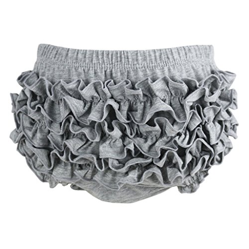 Wennikids Baby Girl's Cotton Shorts and Diaper Cover Bloomers Small Gray