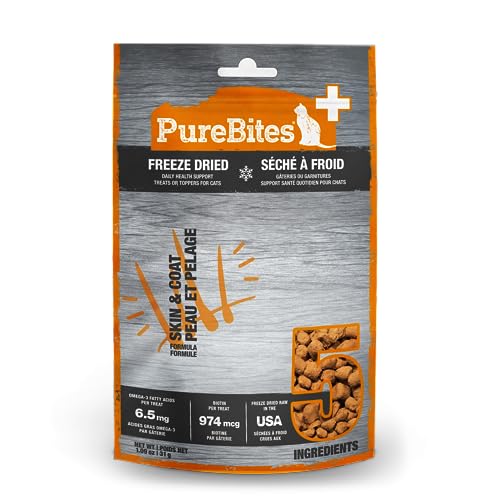 PureBites+ Freeze Dried Cat Treat 31g | Skin & Coat | 5 Ingredients | Made in USA