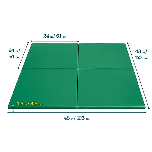 ECR4Kids SoftZone Play Patch Activity Mat Squares, Modular Playmat, Green