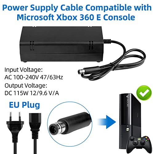 OSTENT EU AC Adapter Charger Power Supply Cable Cord for Microsoft Xbox 360 E Console