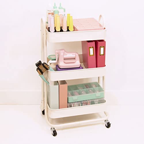 Craftelier - Metal Organization Trolley with 3 Trays | 4 Swivel Castors 360º with Brakes | Max. Tray Load 2