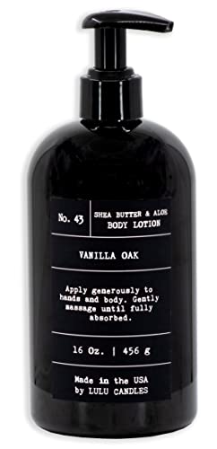 Lulu Candles | Vanilla Oak | Moisturizing Body Lotion | Soothing Shea Butter & Aloe | Gentle Lotion Nourishes Dry Skin With Moisture, No Paraben, Dye Free, Non-Greasy