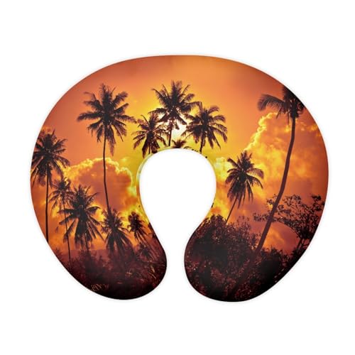 Forchrinse Hawaiian Palm Tree Orange Sky Nursing Pillow Cover,Soft Removable Nursing Pillow Slipcover,Baby Infant Cushion Cover for Breastfeeding Pillows