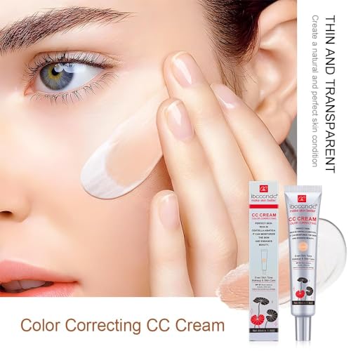 Color Correcting CC Cream Foundation, Invisible Pores Concealer, Rich In Centella Asiatic, Moisturizing And Waterproof CC Cream With Spf 25 (DARK)