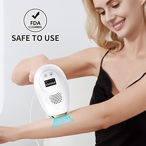 IBORRIA FDA Cleared Laser Hair Removal with Cooling Protection 18 Joules IPL Laser Hair Removal for Women & Man Permanent, Pain-Free at Home Laser Hair Removal