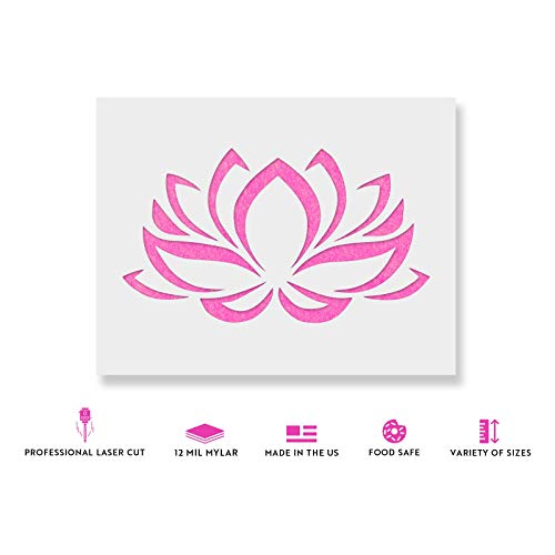 Lotus Flower Stencil - Nature, Egyptian, Buddhism Crafting