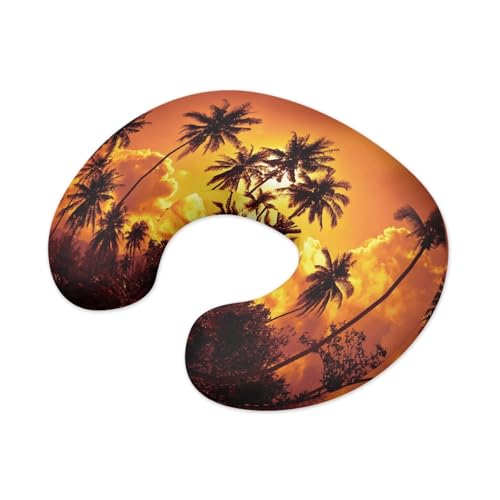 Forchrinse Hawaiian Palm Tree Orange Sky Nursing Pillow Cover,Soft Removable Nursing Pillow Slipcover,Baby Infant Cushion Cover for Breastfeeding Pillows