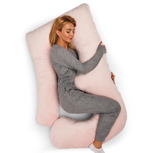 COMFYDEL HOME Memory Foam Pregnancy Pillow for Sleeping - U-Shaped Full Body Pregnancy Pillow - Body Pillow for Adults, Maternity Pillow - Support for Back, Legs, Belly, HIPS for Pregnant Women