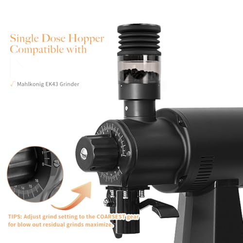 CAFEMASY Clear Single Dose Hopper and Silicone Bellow Compatible with Mahlkonig EK43 Coffee Grinder Cleaning Tool