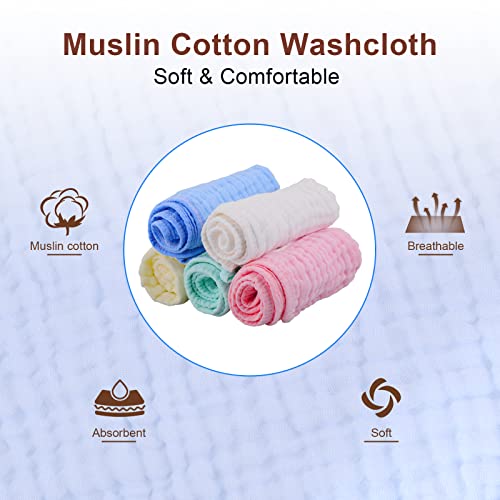 Muslin Baby Burp Cloths 5 Pack