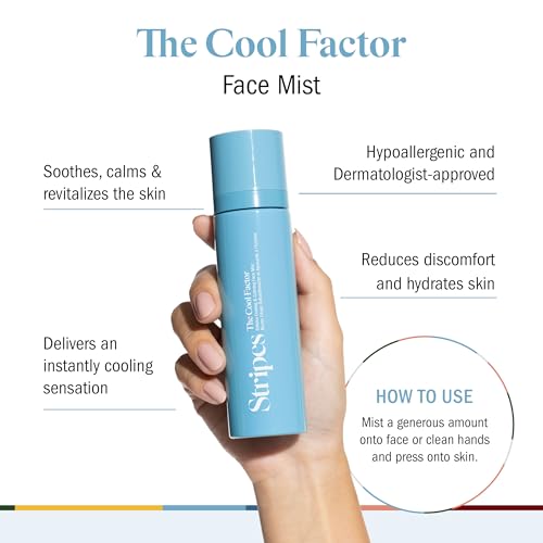STRIPES Beauty Naomi Watts The Cool Factor Hydrating Facial Mist With Aloe Vera Hyaluronic Acid Soothes Hot Flashes Menopause Support Prep Skin Skincare Makeup 3.3 Fl Oz