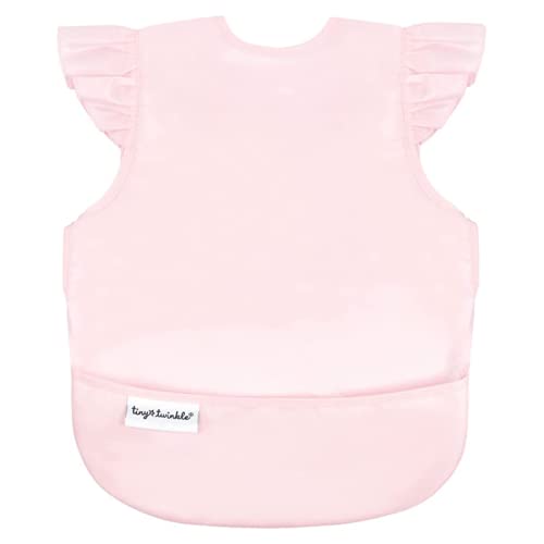 Tiny Twinkle Mess Proof Baby Bib - Waterproof & Lightweight Baby-Led Weaning Apron | 100% Recycled Polyester, Easy Clean & Machine Washable (Rose, Small 6