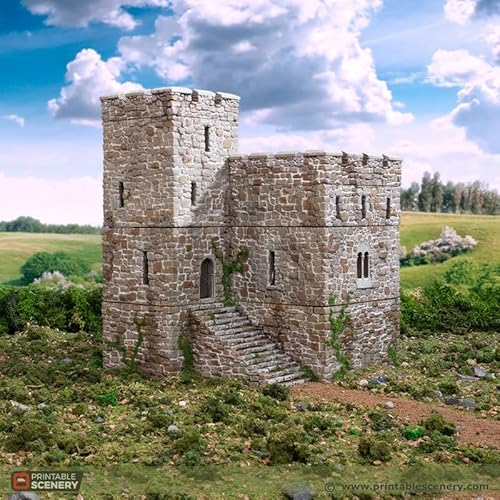 Norman Stone Fort DND Terrain for Dungeons and Dragons Terrain, D&D, Pathfinder, Warhammer 40k, Miniatures, D and D, Dungeons and Dragons Gifts, Dungeon Master