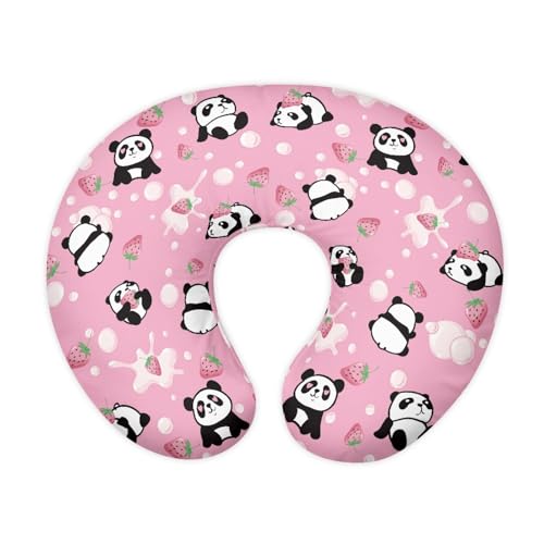 Forchrinse Cute Panda Nursing Pillow Cover for Baby Girls Breastfeeding Pillow Case Nursing Pillow Slipcover Easy to Care